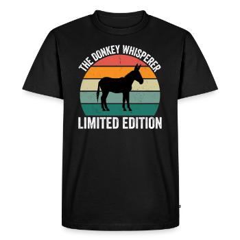 L’âne qui murmure à l’oreille - T-shirt Premium bio Homme - noir - Devant - Nico (187cm)