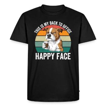 C’est mon visage heureux de retour au bureau - T-shirt Premium bio Homme - noir - Devant - Nico (187cm)