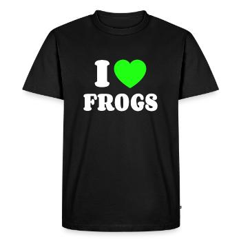 J’adore les grenouilles - T-shirt Premium bio Homme - noir - Devant - Nico (187cm)