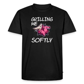 BBQ BBQ Pig Wings Comic Funny Saying - Men's Premium Organic T-Shirt - black - Front - Nico (187cm)