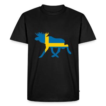 Suède / Elche Drapeau - Cadeau pour les vacances - T-shirt Premium bio Homme - noir - Devant - Nico (187cm)