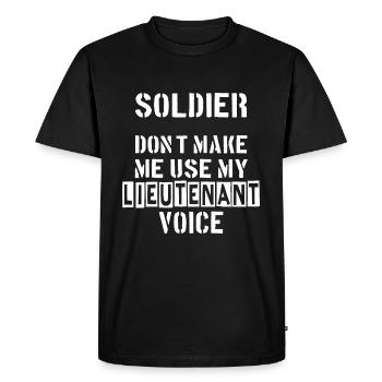 Lieutenant. Soldat. Camarade. Militaire. - T-shirt Premium bio Homme - noir - Devant - Nico (187cm)