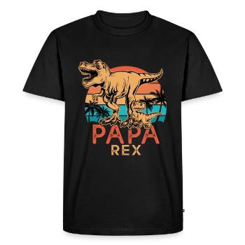 Gift dad t rex - Men's Premium Organic T-Shirt - black - Front - Nico (187cm)
