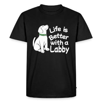 Labrador Dog Propriétaire de chien Maîtresse M. Wau - T-shirt Premium bio Homme - noir - Devant - Nico (187cm)