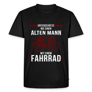 Vieil homme vélo - T-shirt Premium bio Homme - noir - Devant - Nico (187cm)