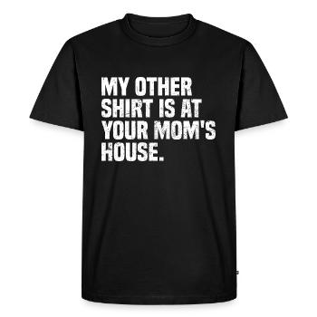 Mon autre chemise est chez ta mère - T-shirt Premium bio Homme - noir - Devant - Nico (187cm)