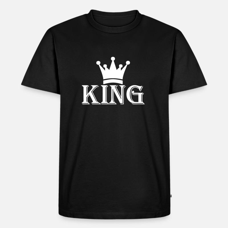 KING weiss - Männer Premium Bio T-Shirt - Schwarz