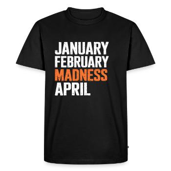 Vintage January February Madness April Basketball - T-shirt Premium bio Homme - noir - Devant - Nico (187cm)