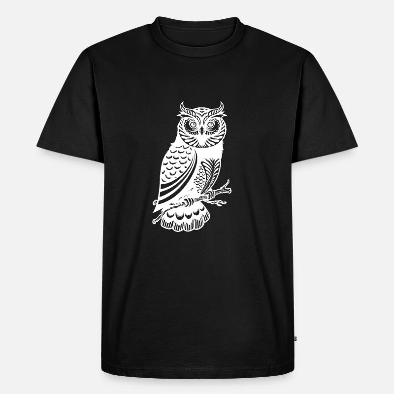 Hübsche Eule - Männer Premium Bio T-Shirt - Schwarz