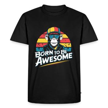 Chimpanzé cool né pour être génial - T-shirt Premium bio Homme - noir - Devant - Nico (187cm)