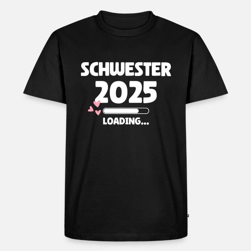 Schwester 2025 Loading - Männer Premium Bio T-Shirt - Schwarz