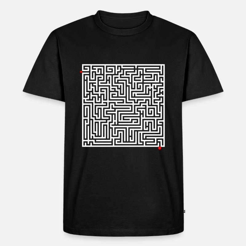 Labyrinth Rätsel - Männer Premium Bio T-Shirt - Schwarz