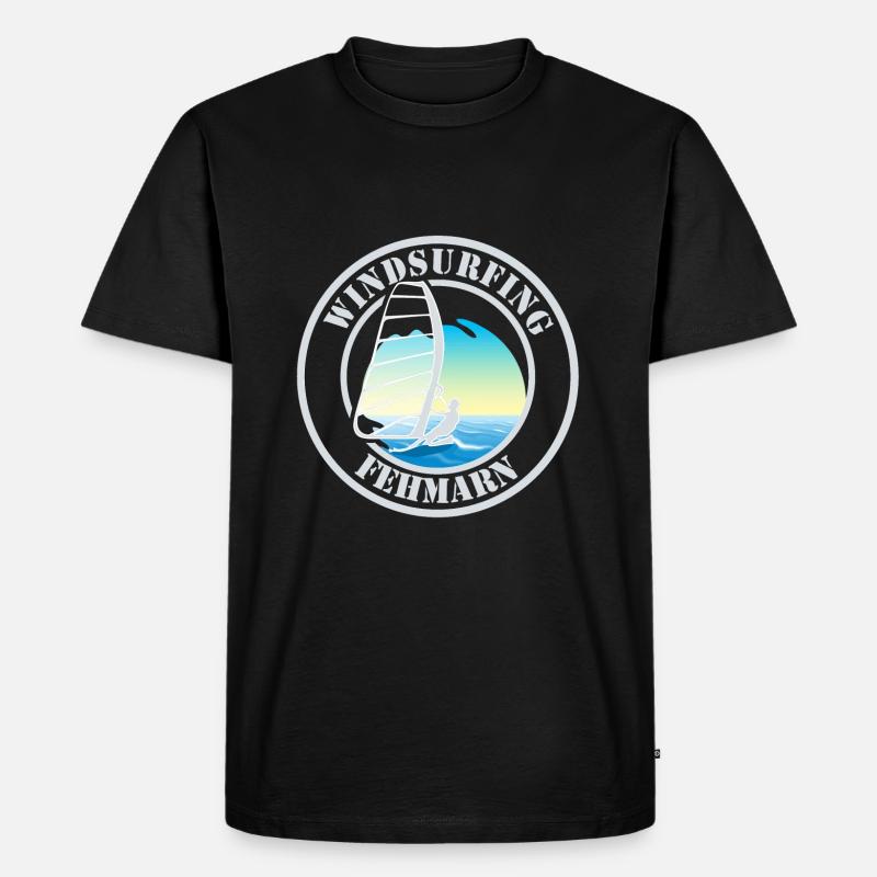 Windsurfing Fehmarn Dunkel - Männer Premium Bio T-Shirt - Schwarz