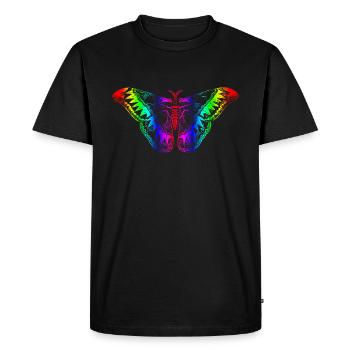 Papillon arc-en-ciel gay pride - T-shirt Premium bio Homme - noir - Devant - Nico (187cm)