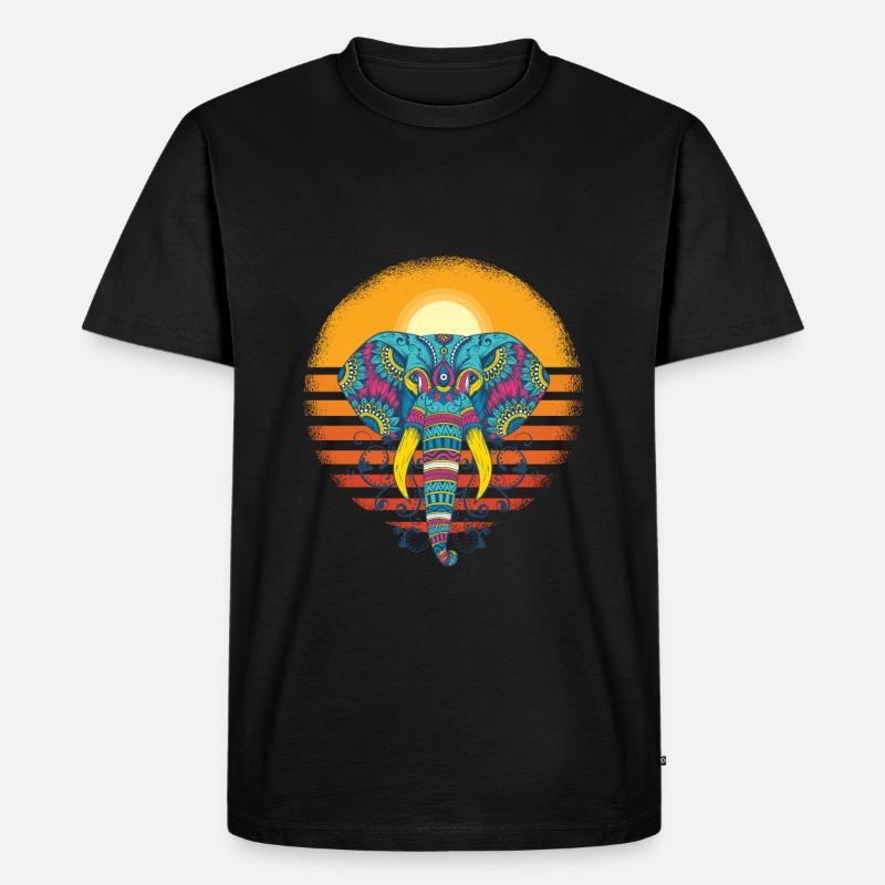 Elefant Elefanten Design - Männer Premium Bio T-Shirt - Schwarz
