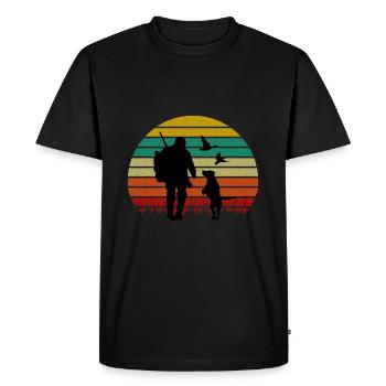 Hunter dog hunting - Men's Premium Organic T-Shirt - black - Front - Nico (187cm)