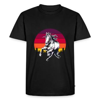 Joli étalon équitation chemise cheval - T-shirt Premium bio Homme - noir - Devant - Nico (187cm)
