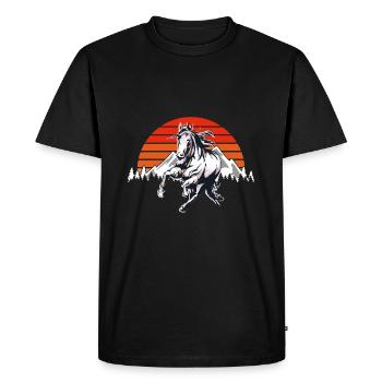 Étalon équin cheval blanc sauvage pour cavaliers - T-shirt Premium bio Homme - noir - Devant - Nico (187cm)