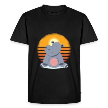 Hippo baby hippopotamus - Men's Premium Organic T-Shirt - black - Front - Nico (187cm)