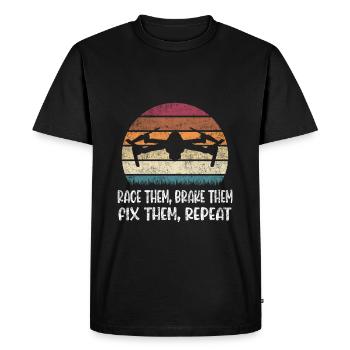 Funny drone saying for drone lovers - Men's Premium Organic T-Shirt - black - Front - Nico (187cm)
