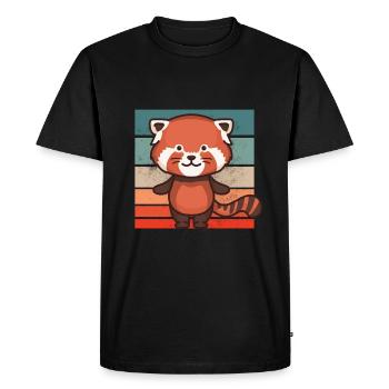 Panda rouge pandas panda bear - T-shirt Premium bio Homme - noir - Devant - Nico (187cm)
