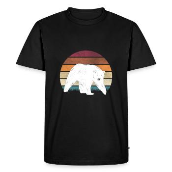 Ours polaire motif ours polaire - T-shirt Premium bio Homme - noir - Devant - Nico (187cm)