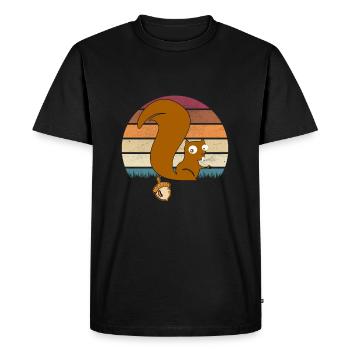 Funny squirrel nut gift - Men's Premium Organic T-Shirt - black - Front - Nico (187cm)