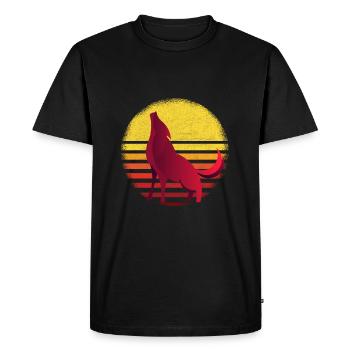 Les loups hurlent - T-shirt Premium bio Homme - noir - Devant - Nico (187cm)