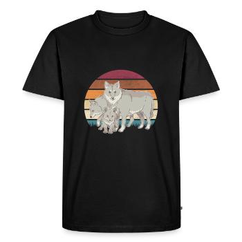 Meute de loups loups loup - T-shirt Premium bio Homme - noir - Devant - Nico (187cm)