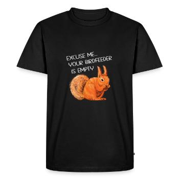 Funny squirrel saying - Men's Premium Organic T-Shirt - black - Front - Nico (187cm)
