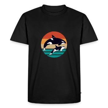 Conception d'orque mignonne - T-shirt Premium bio Homme - noir - Devant - Nico (187cm)