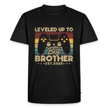 Promu grand frère en 2025 - T-shirt Premium bio Homme - noir - Devant - Nico (187cm)