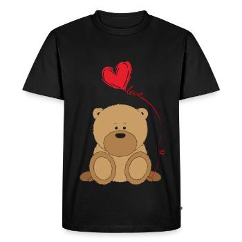 Teddy Love - T-shirt Premium bio Homme - noir - Devant - Nico (187cm)