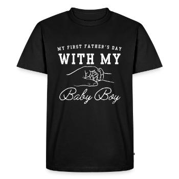 My First Father s Day With My Baby Boy Newborn - T-shirt Premium bio Homme - noir - Devant - Nico (187cm)
