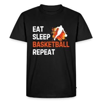Eat Sleep Basketball Repeat Basketball Player - Men's Premium Organic T-Shirt - black - Front - Nico (187cm)