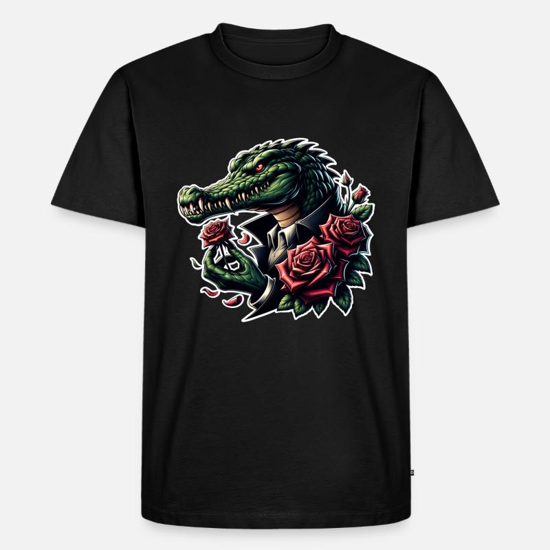 Krokodil - Männer Premium Bio T-Shirt - Schwarz