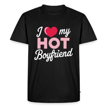 I Love My Hot Boyfriend - Men's Premium Organic T-Shirt - black - Front - Nico (187cm)