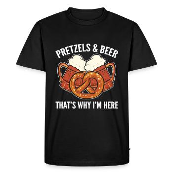 pretzel - Men's Premium Organic T-Shirt - black - Front - Nico (187cm)