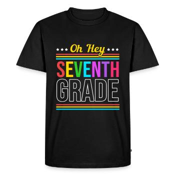 7th Grade - Men's Premium Organic T-Shirt - black - Front - Nico (187cm)