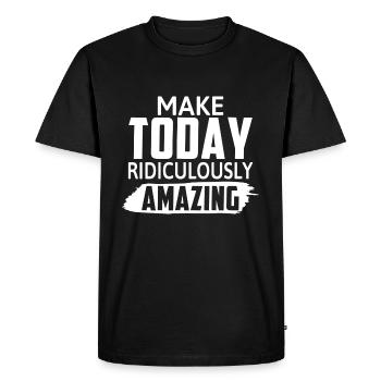 Rendre aujourd’hui ridiculement incroyable - Motivation - T-shirt Premium bio Homme - noir - Devant - Nico (187cm)