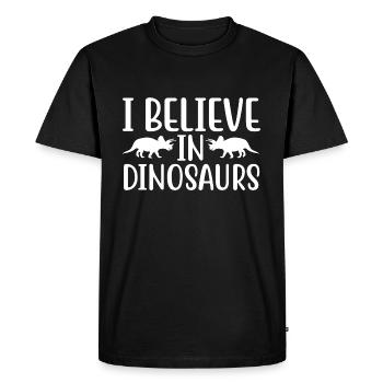 I Believe In Dinosaurs - Men's Premium Organic T-Shirt - black - Front - Nico (187cm)