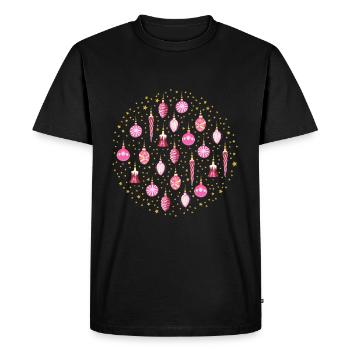 Galaxie de Noël Rose - T-shirt Premium bio Homme - noir - Devant - Nico (187cm)