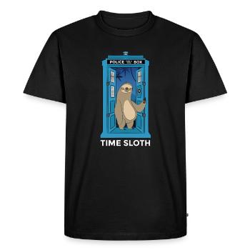 Time Sloth Time Travel Time Sloth - Men's Premium Organic T-Shirt - black - Front - Nico (187cm)