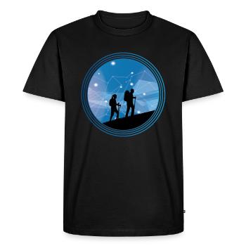 Randonnée Dans l’espace de la Voie lactée - T-shirt Premium bio Homme - noir - Devant - Nico (187cm)