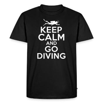 Restez calme et plongez - T-shirt Premium bio Homme - noir - Devant - Nico (187cm)