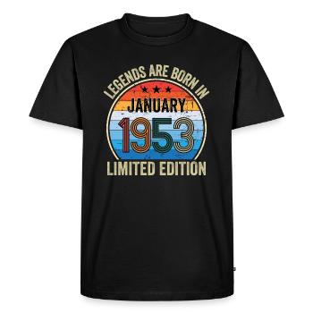 Legends Are Born In Janvier 1953 Edition Limitée - T-shirt Premium bio Homme - noir - Devant - Nico (187cm)