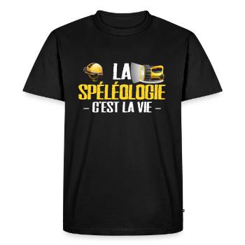 Spéléologie cadeau drôle spéléologue grotte - T-shirt Premium bio Homme - noir - Devant - Nico (187cm)