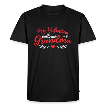 My Valentine Calls Me Grandma - Men's Premium Organic T-Shirt - black - Front - Nico (187cm)