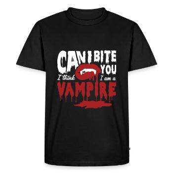 Vampire Sexy Lips Halloween Puis-je te mordre le sang - T-shirt Premium bio Homme - noir - Devant - Nico (187cm)