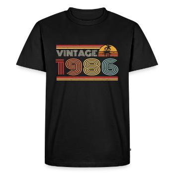 1986 Tenue d’anniversaire en édition limitée 1986 Vintag - T-shirt Premium bio Homme - noir - Devant - Nico (187cm)